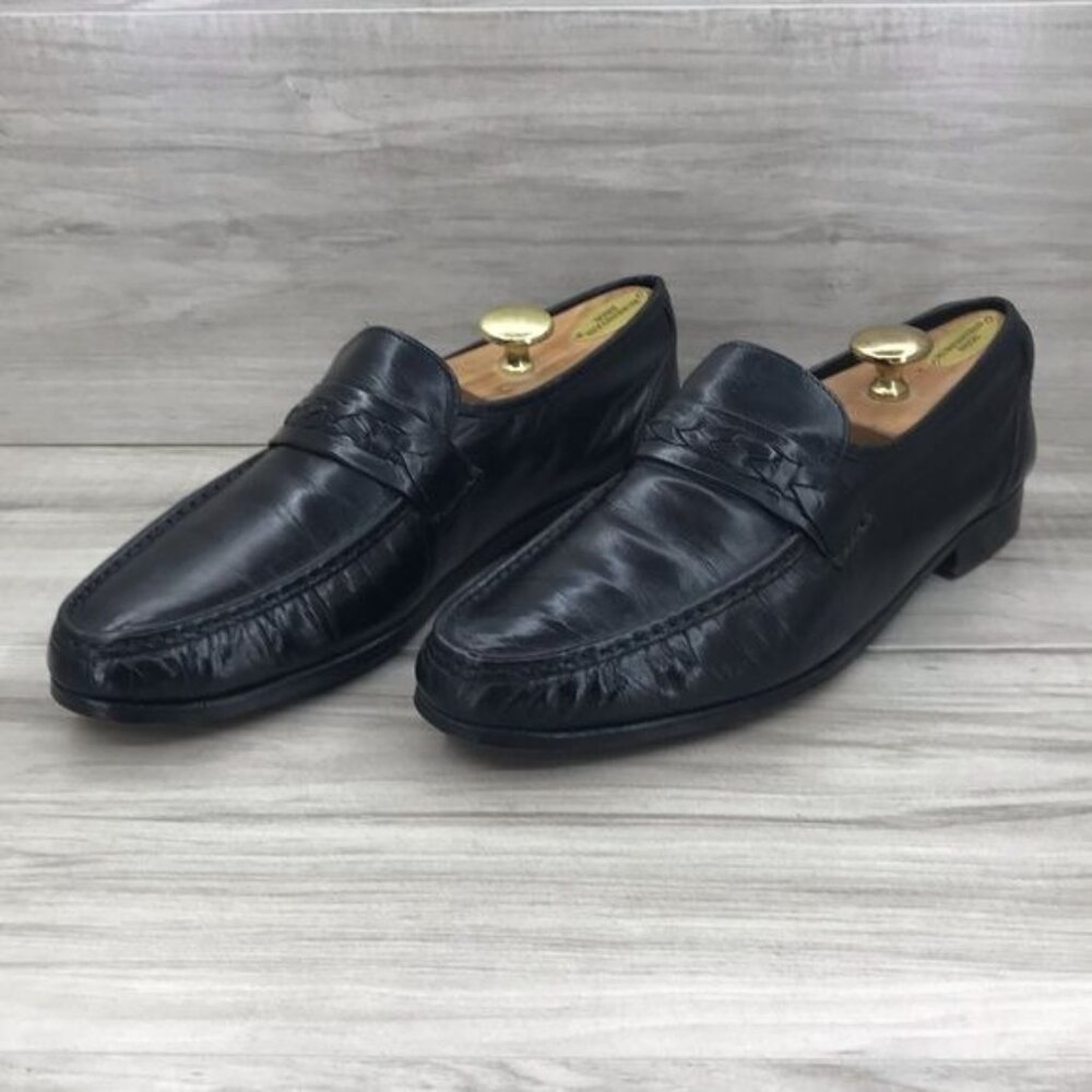 TownCraft Loafers Men's 11 D Black Leather Slip On Shoes